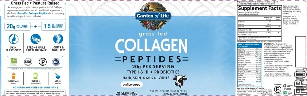 Product image for Grass Fed Collagen Peptides.