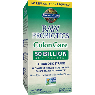 Raw Probiotics Colon Care Shelf-Stable 30 capsules