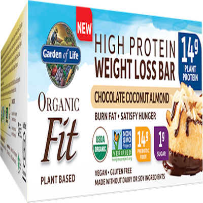 Organic Fit High Protein Weight Loss Bar, Chocolate Coconut Almond 12 bars