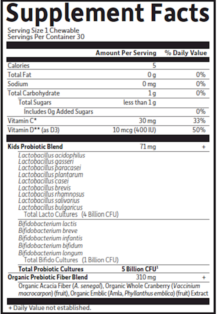 Product image for Organic Kids Probiotics Straw SS.