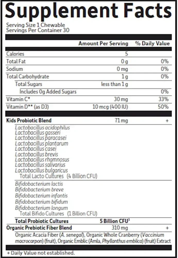 Product image for Organic Kids Probiotics Straw SS.