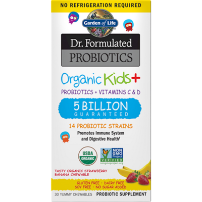 Organic Kids Probiotics Straw SS 30 Chewables