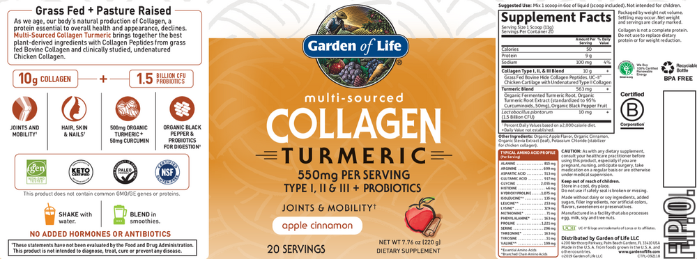 Product image for Multi Source Collagen Turmeric Apple Cin.