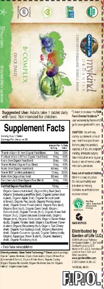 Product image for mykind Organics B-Complex.