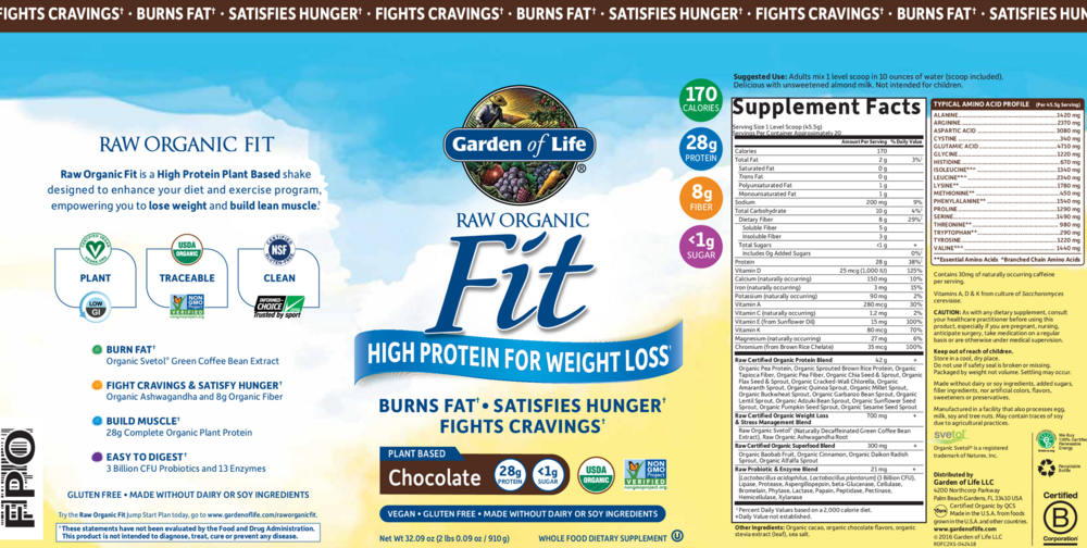 Product image for Raw Organic Fit Chocolate.