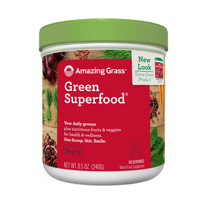 Product image for Greens Blend Superfood, Berry (8.5 Ounces). Discontinued.