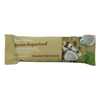 Chocolate Chip Coconut Green SuperFood Bars 1 bar