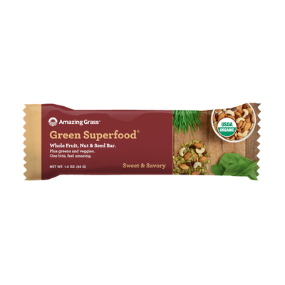 Sweet and Savory Green SuperFood Bars 1 bar