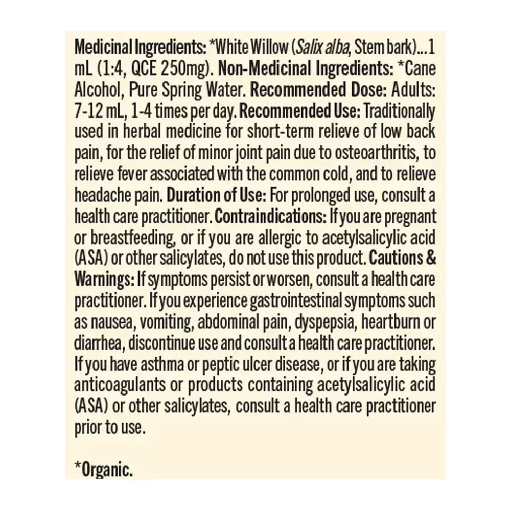 Product image for Willow Bark Tincture.