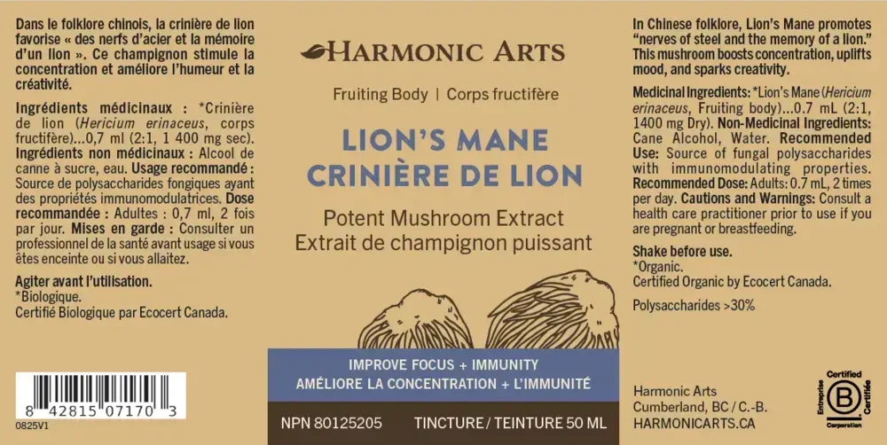 Product image for Lions Mane Mushroom Tincture.