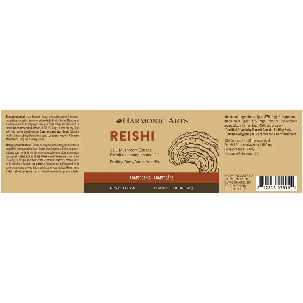 Product image for Reishi Concentrated Mushroom Powder.
