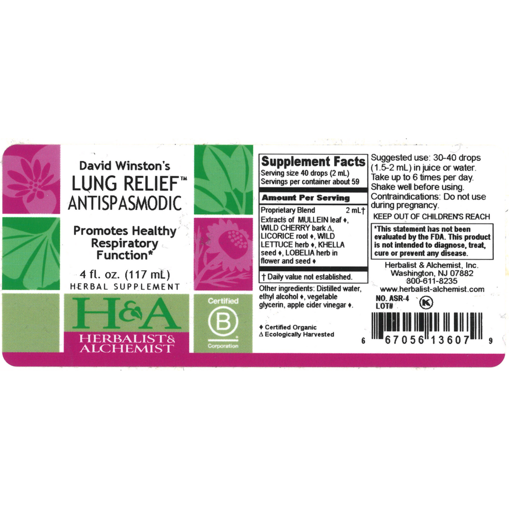 Product image for Lung Relief Antispasmodic.
