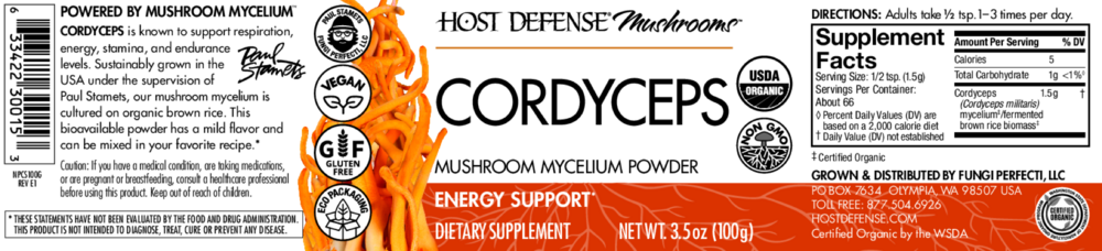 Product image for Cordyceps Mushroom Mycelium Powder.