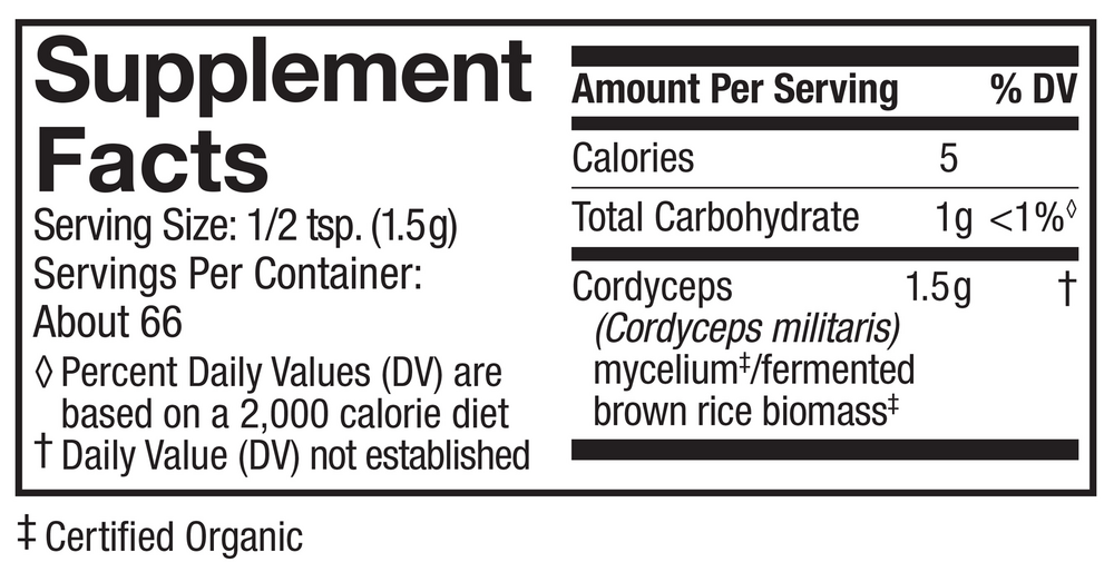 Product image for Cordyceps Mushroom Mycelium Powder.