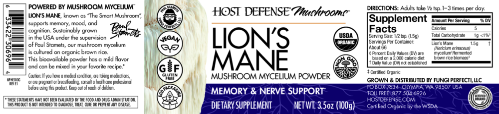 Product image for Lion's Mane Mushroom Mycelium Powder.