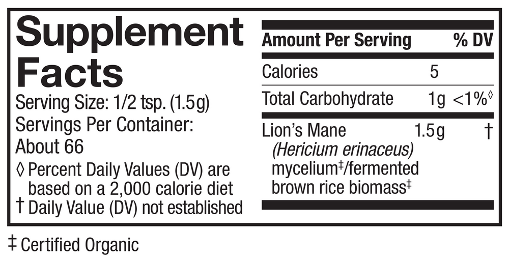 Product image for Lion's Mane Mushroom Mycelium Powder.