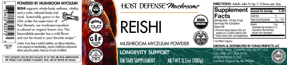 Product image for Reishi Mushroom Mycelium Powder.