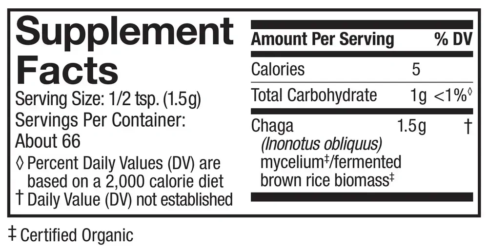 Product image for Chaga Mushroom Mycelium Powder.