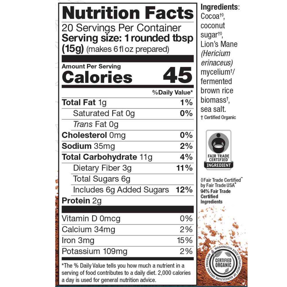 Product image for MycoBrew® Cocoa  -  bulk powder canister.