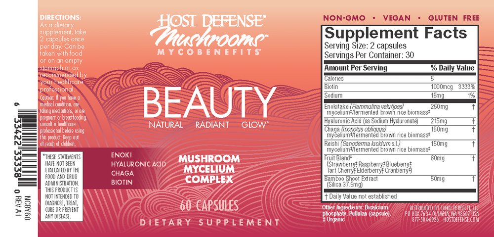 Product image for Host Defense Mushrooms MycoBenefits Beauty Capsules.