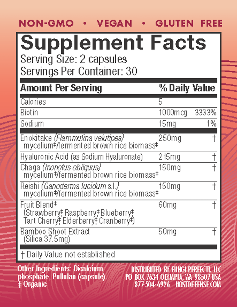 Product image for Host Defense Mushrooms MycoBenefits Beauty Capsules.