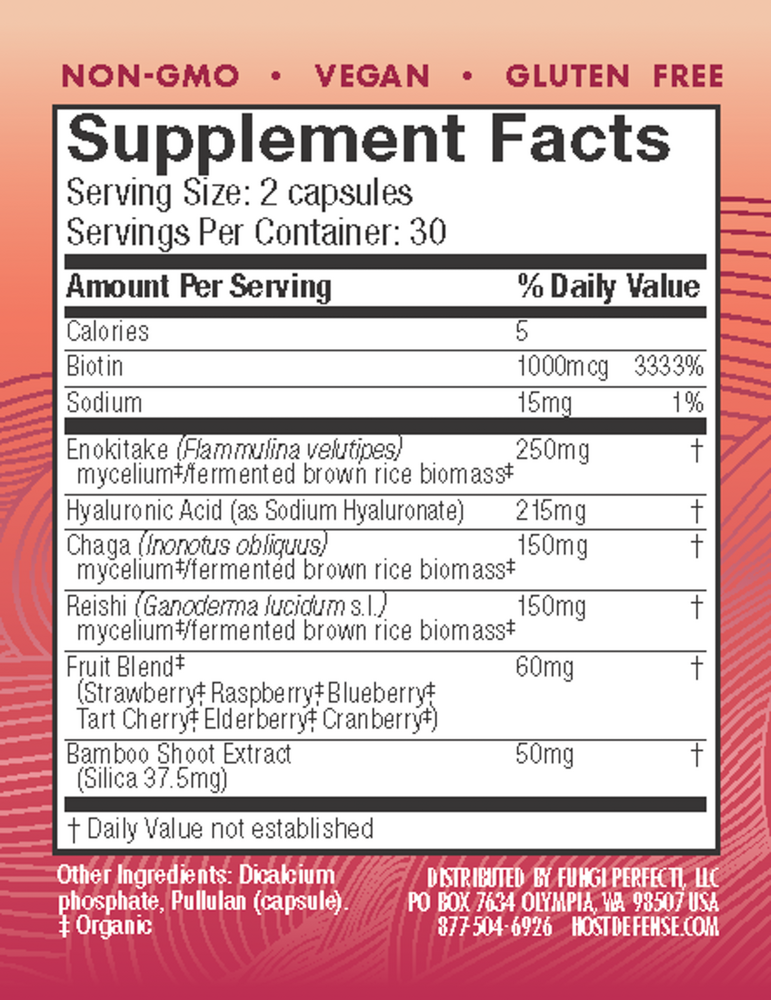 Product image for Host Defense Mushrooms MycoBenefits Beauty Capsules.