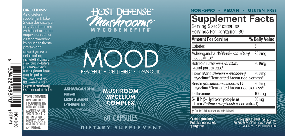 Product image for Host Defense Mushrooms MycoBenefits Mood Capsules.