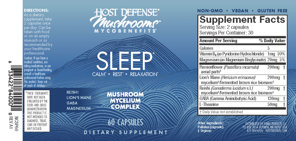 Product image for Host Defense Mushrooms MycoBenefits Sleep Capsules.