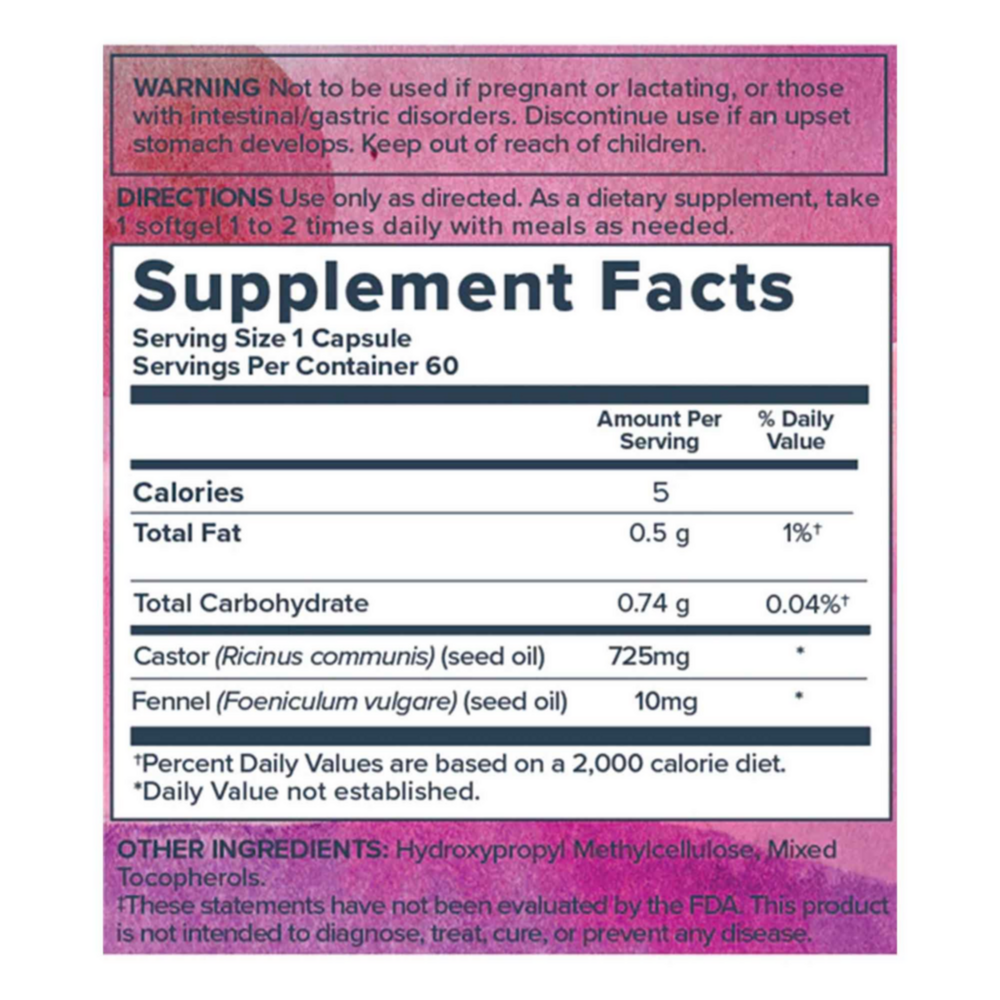 Product image for Castor Oil Capsules 725mg.
