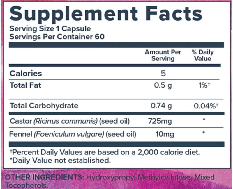 Product image for Castor Oil Capsules 725mg.