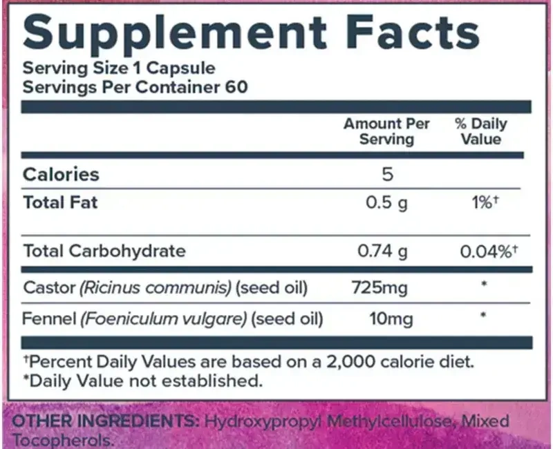 Product image for Castor Oil Capsules 725mg.