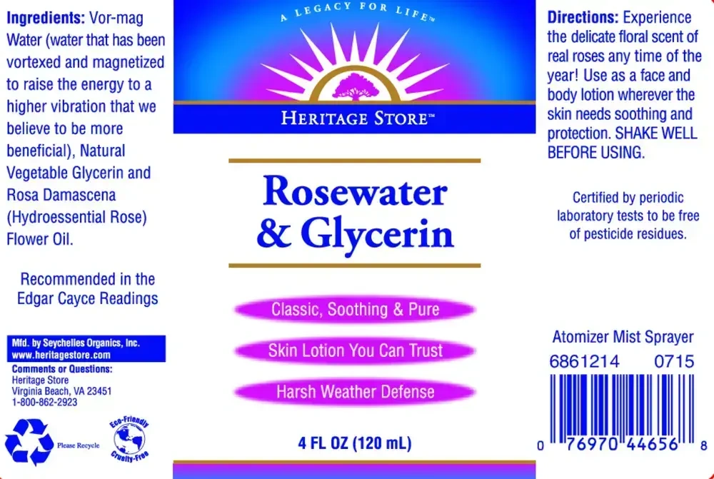 Product image for Rosewater &amp; Glycerin w/atomizer spray.