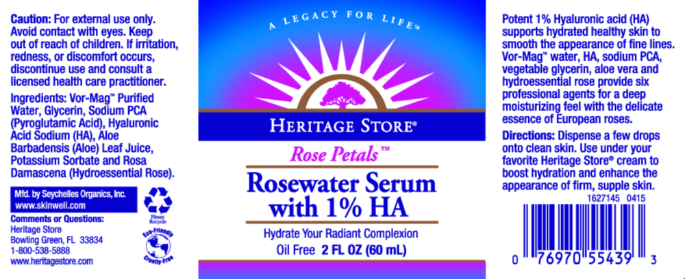 Product image for Rosewater Serum with 1% HA Drops.