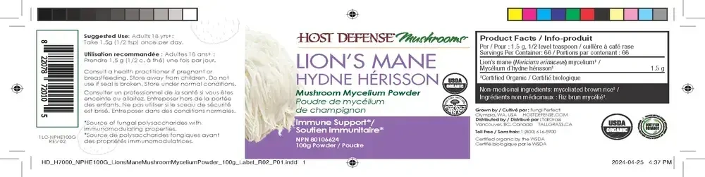 Product image for Lions Mane Mushroom Mycelium Powder.