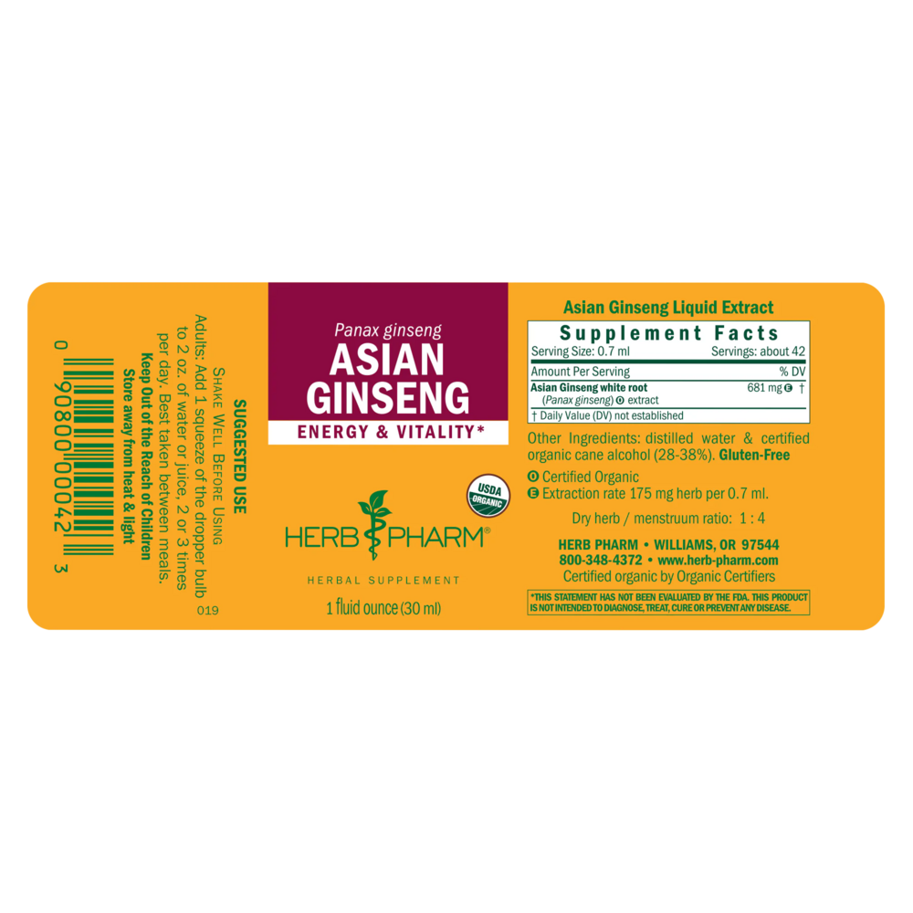 Product image for Asian (Panax) Ginseng.