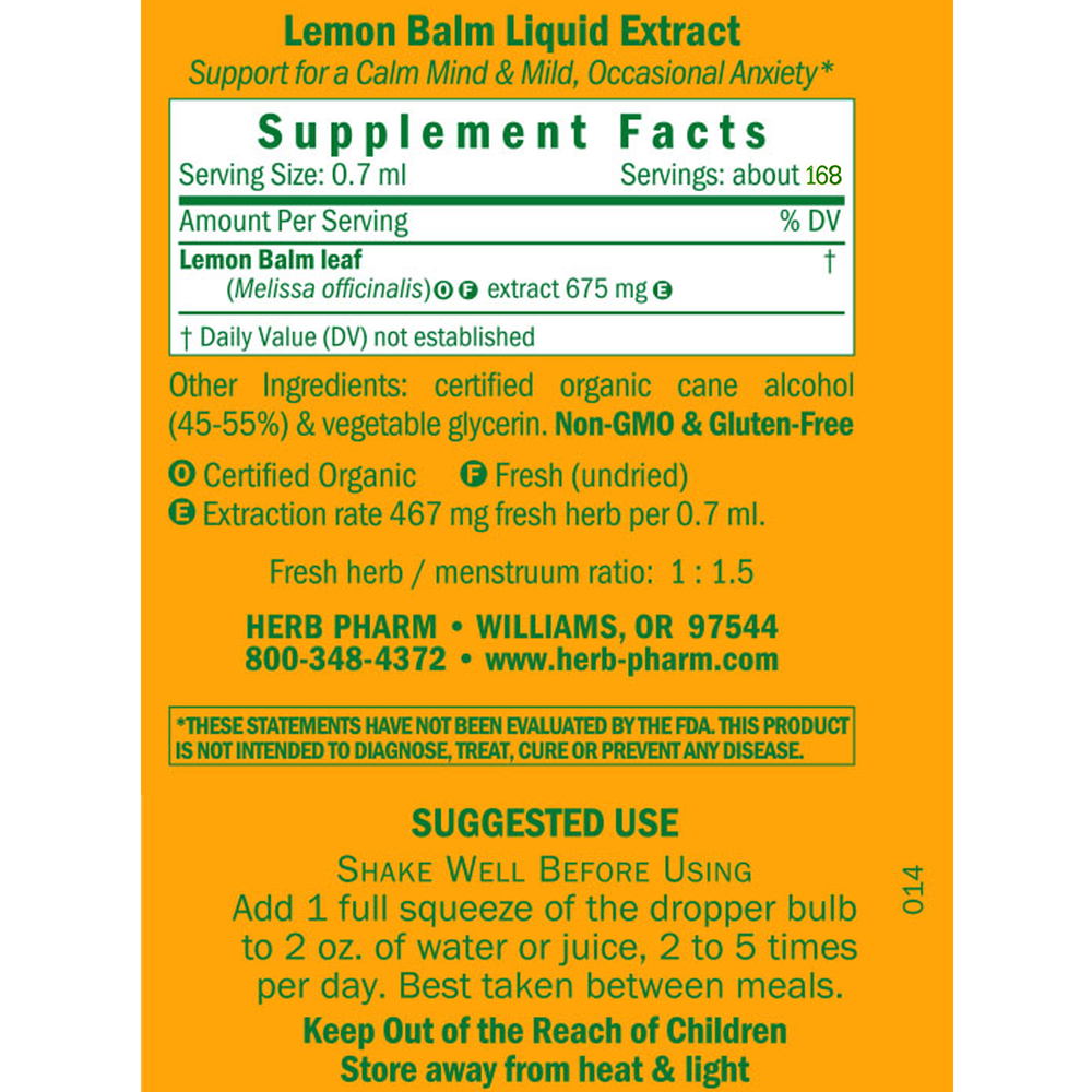Product image for Lemon Balm.