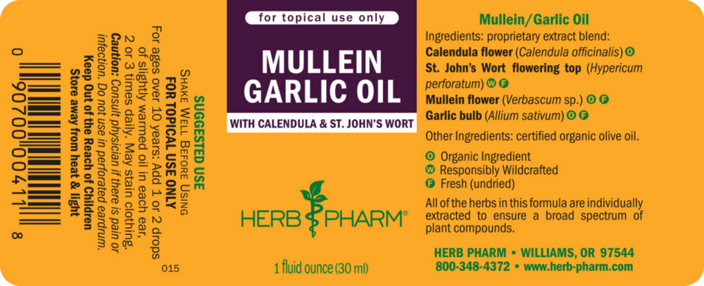 Product image for Mullein Garlic Oil.