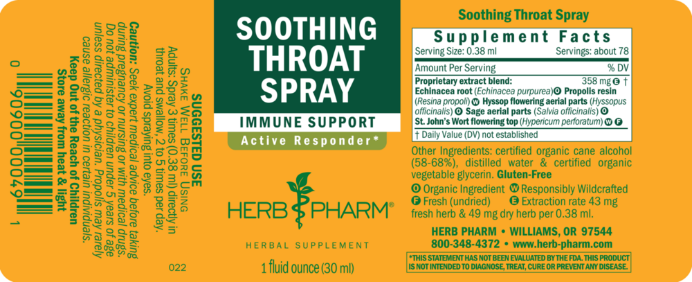 Product image for Soothing Throat Spray.