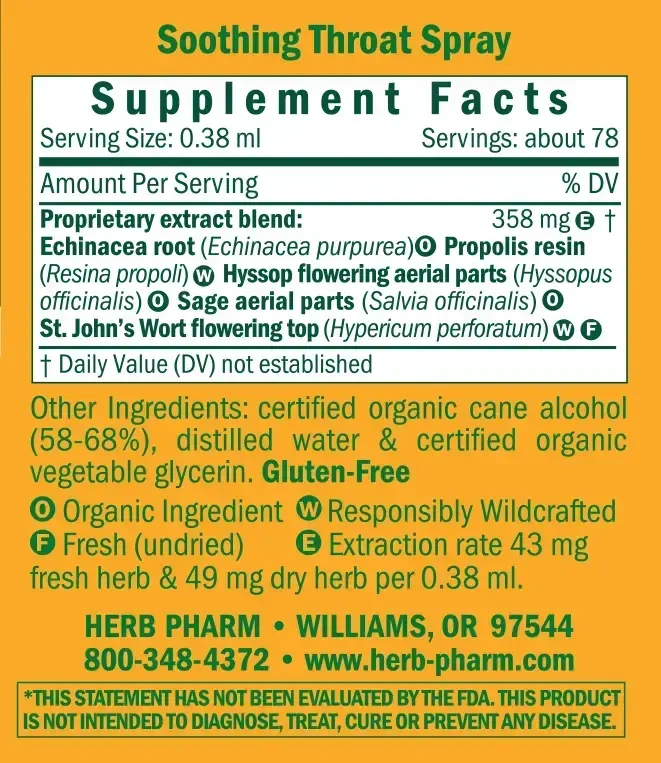 Product image for Soothing Throat Spray.