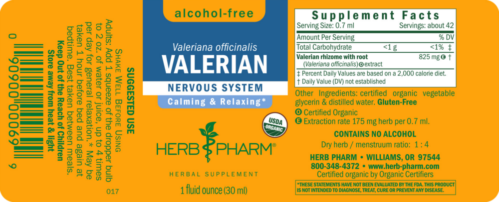Product image for Valerian Alcohol Free.