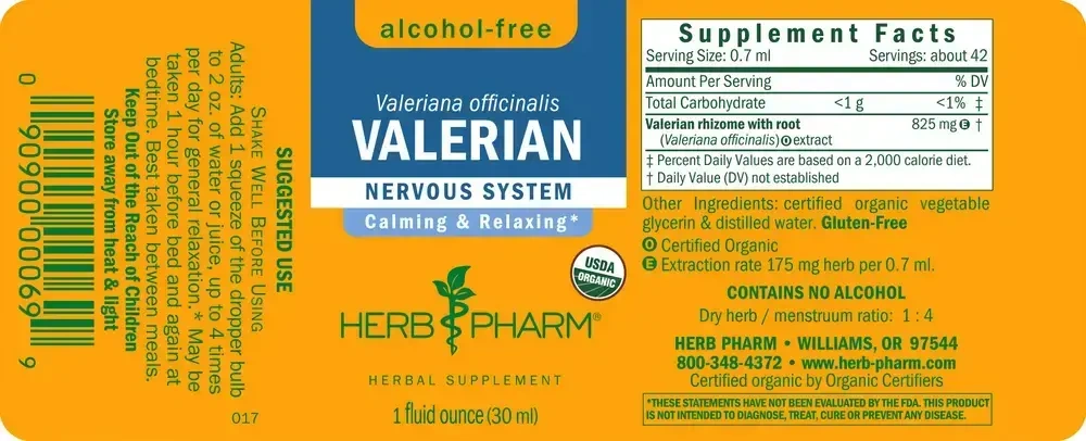 Product image for Valerian Alcohol Free.