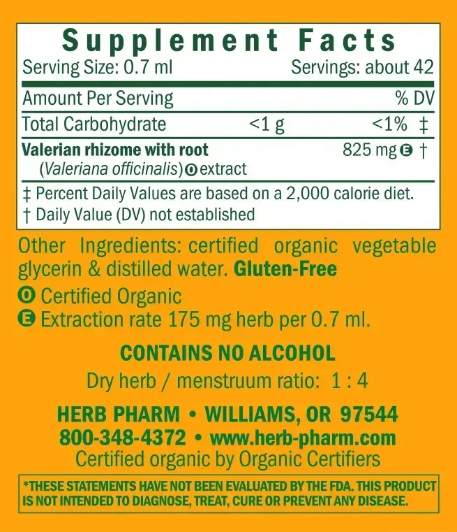 Product image for Valerian Alcohol Free.