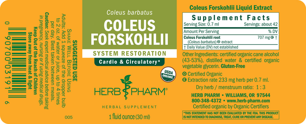 Product image for Coleus Forskohlii.