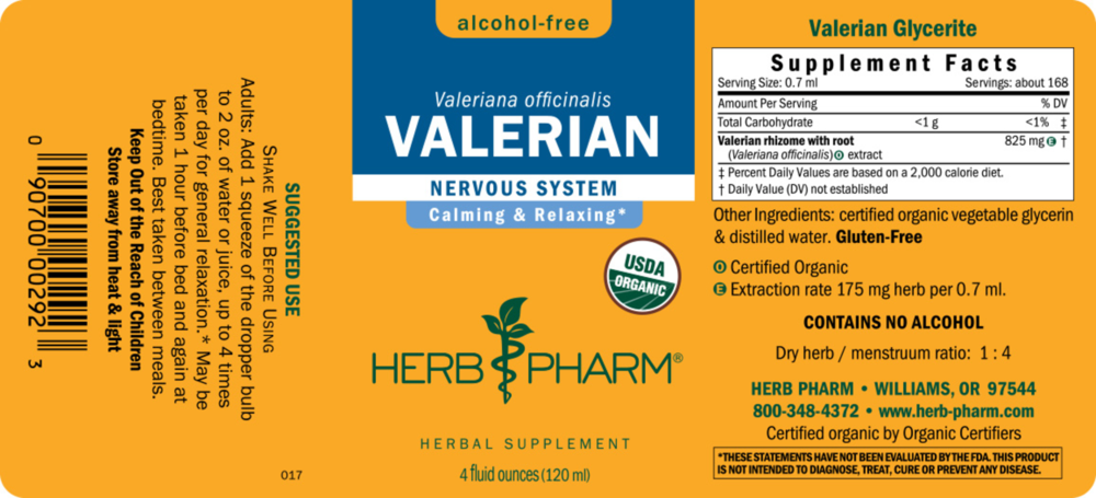 Product image for Valerian Alcohol Free.