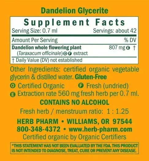 Product image for Dandelion Glycerite.