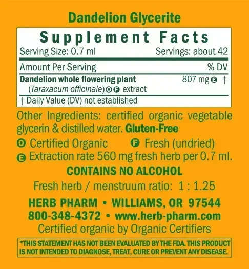 Product image for Dandelion Glycerite.