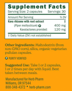 Product image for KAVA CAPSULES.