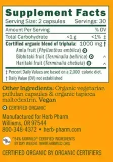 Product image for TRIPHALA CAPSULES.