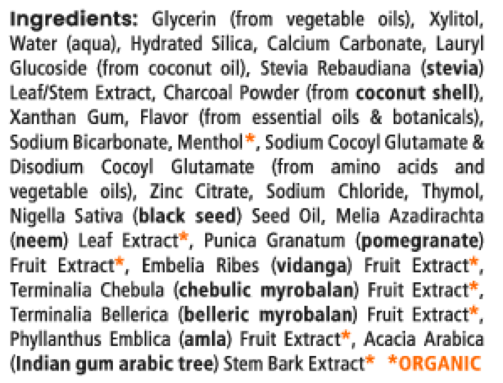 Product image for Whitening Antiplaque Charcoal + Black Seed Oil Toothpaste.