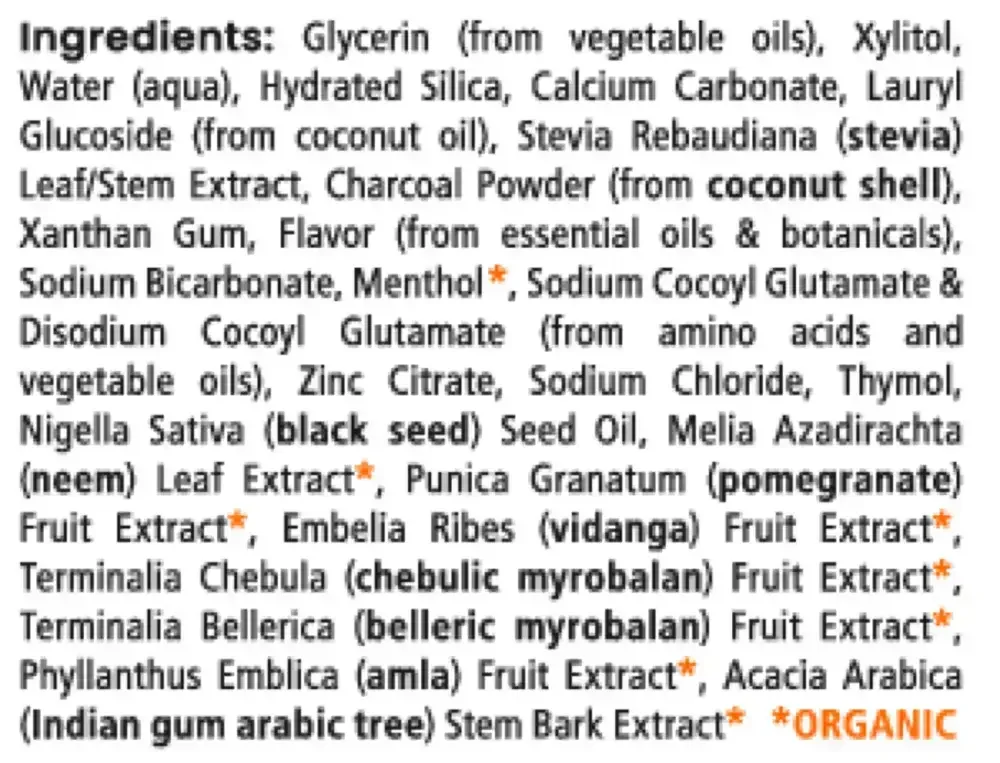 Product image for Whitening Antiplaque Charcoal + Black Seed Oil Toothpaste.